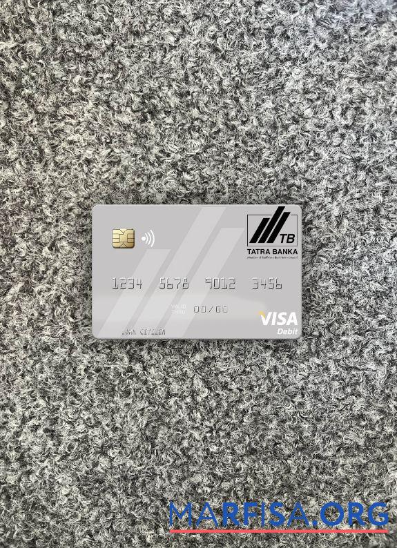 Printable Slovakia Tatra Banka visa debit card photolook front example